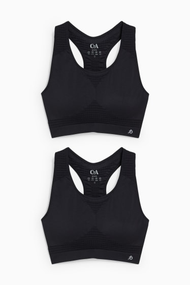 Women - Multipack of 2 - sports bra - padded - black