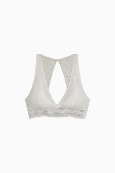 Damen - Bralette - wattiert - cremeweiss