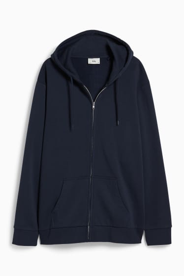Heren - Sweatvest met capuchon - donkerblauw