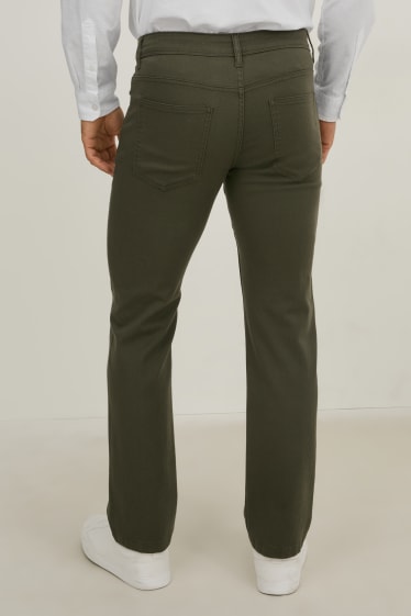 Mężczyźni - Spodnie materiałowe - regular fit - LYCRA® - ciemnozielony