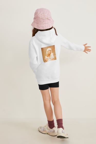 Dzieci - Billie Eilish - komplet - bluza z kapturem i szorty - 2 części - biały