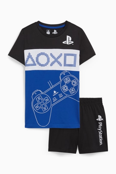 Kinder Jungen - PlayStation - Shorty-Pyjama - 2 teilig - blau