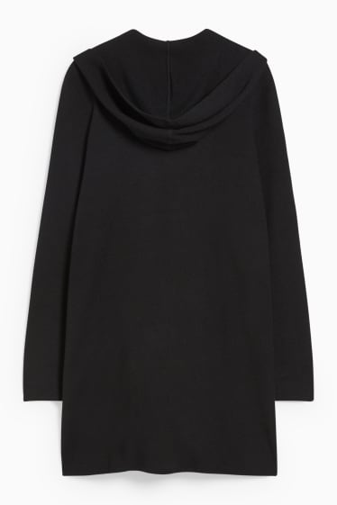 Women - Cardigan with hood - black