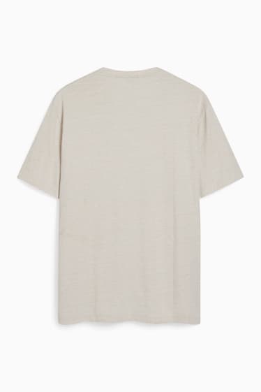 Men - T-shirt - beige-melange