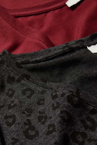 Donna - Confezione da 2 - maglia a maniche lunghe - LYCRA® - grigio scuro
