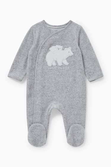 Bebeluși - Pijama salopetă bebeluși - gri deschis