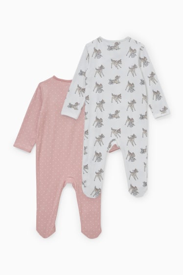 Neonati - Confezione da 2 - Bambi - pigiama per neonati - rosa
