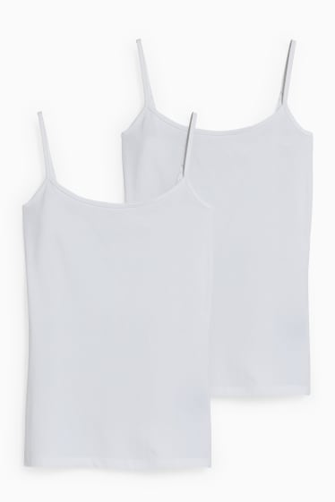 Damen - Multipack 2er - Basic-Top  - weiß
