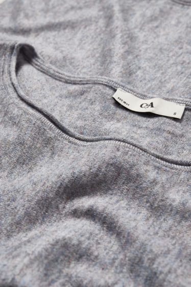 Donna - Maglione in maglia fine - grigio melange