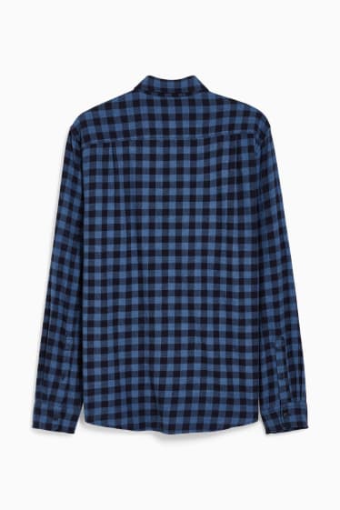 Home - Camisa - regular fit - coll amb botons - quadres - blau