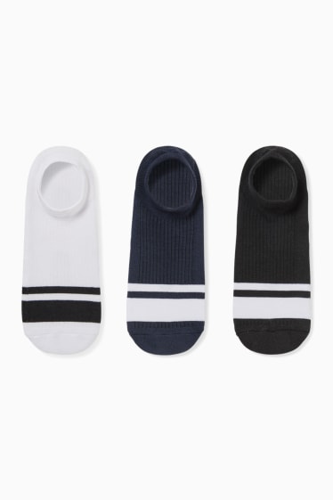 Men - CLOCKHOUSE - multipack of 3 - trainer socks - black / white
