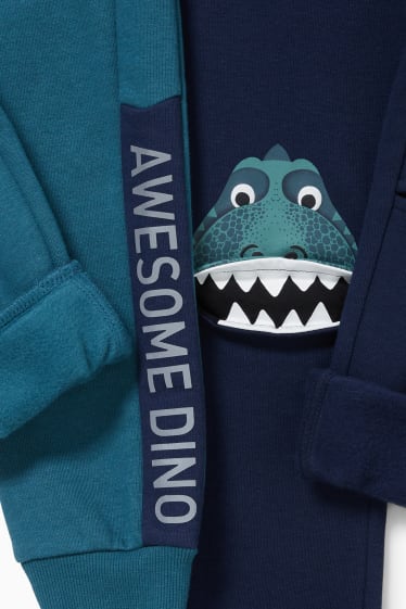 Kinderen - Set van 2 - Dino - joggingbroek - donkerblauw