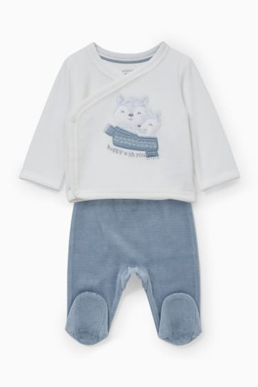 Bebés - Conjunto para recién nacido - 2 piezas - blanco / azul claro