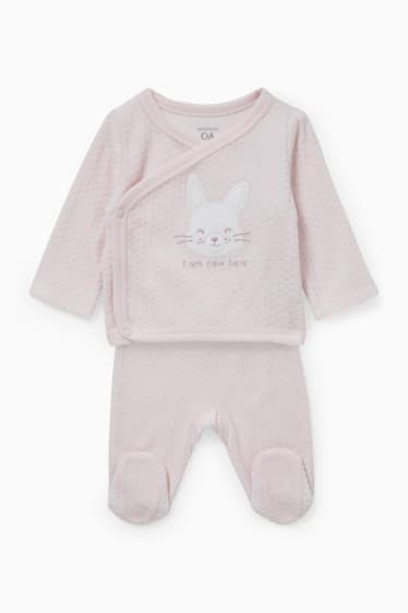 Babys - Newbornoutfit - 2-delig - roze