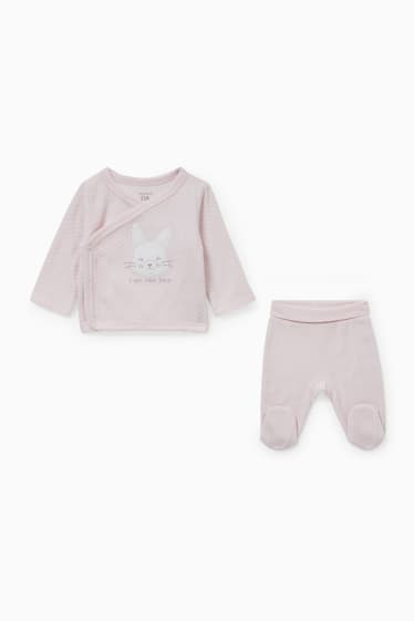 Babys - Newbornoutfit - 2-delig - roze