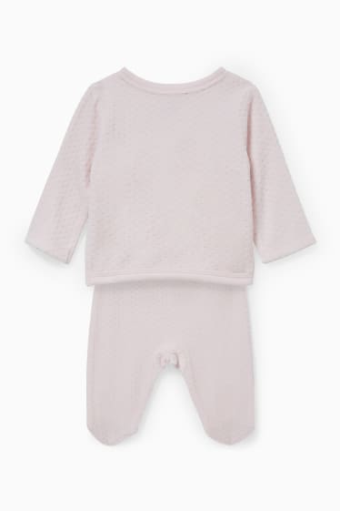 Babys - Newbornoutfit - 2-delig - roze