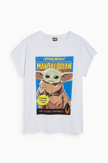Dospívající a mladí - CLOCKHOUSE - tričko - Hvězdné války: Mandalorian - bílá