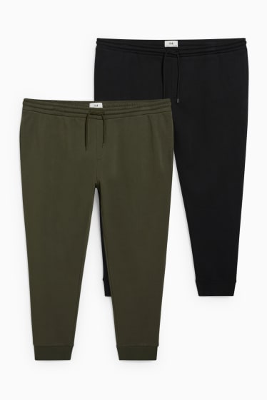 Hombre - Pack de 2 - pantalones de deporte - verde oscuro / negro