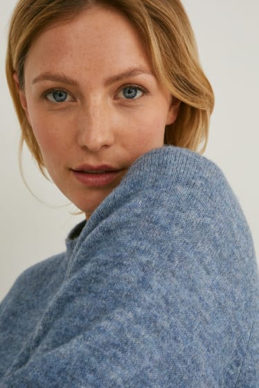 Damen - Pullover - recycelt - blau-melange