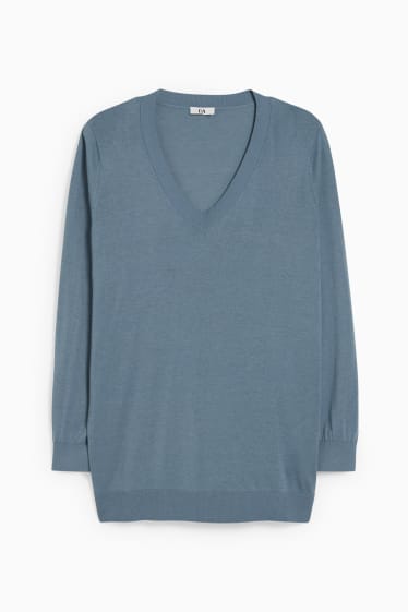 Damen - Feinstrick-Pullover - blau