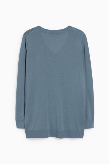 Donna - Maglione in maglia fine - blu