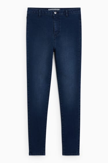 Dospívající a mladí - CLOCKHOUSE - super skinny jeans - high waist - džíny - modré