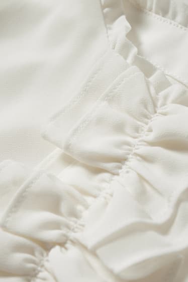 Kinderen: meisjes - Blouse van chiffon - wit