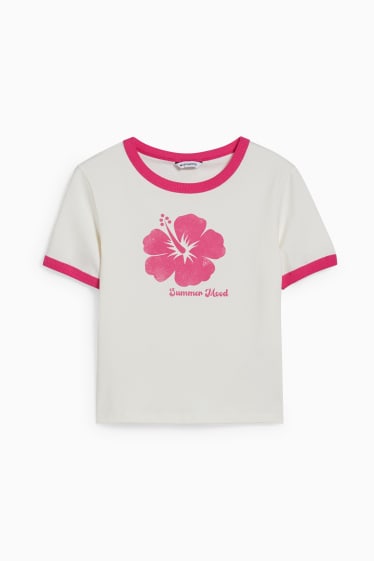 Teens & Twens - CLOCKHOUSE - Crop T-Shirt - cremeweiss