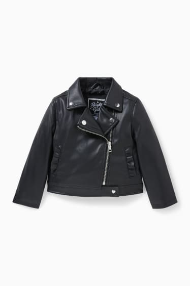 Children - Biker jacket - faux leather - black