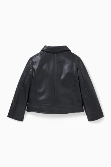 Children - Biker jacket - faux leather - black