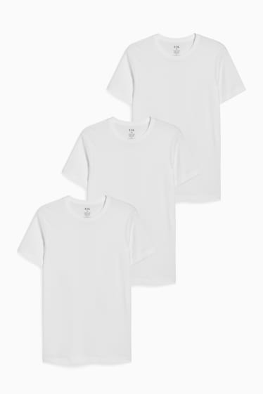 Heren - Set van 3 - onderhemd - naadloos - wit