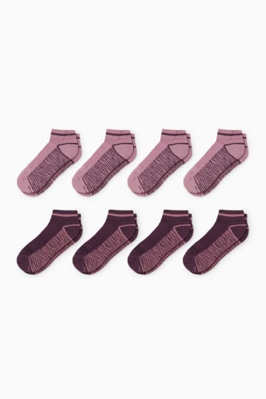 Femmes - Lot de 8 - chaussettes courtes de sport - rose foncé