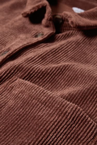 Dames - CLOCKHOUSE - corduroy blouse - donkerbruin