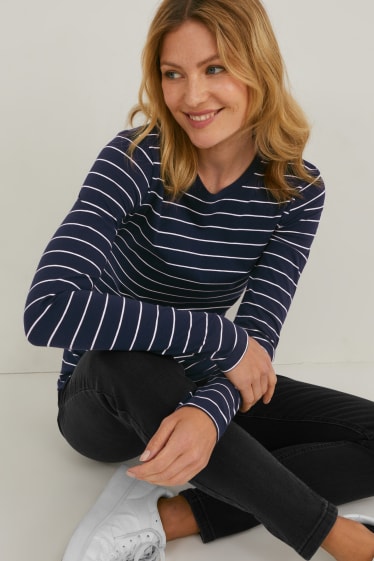 Donna - Confezione da 2 - maglia a maniche lunghe - blu scuro