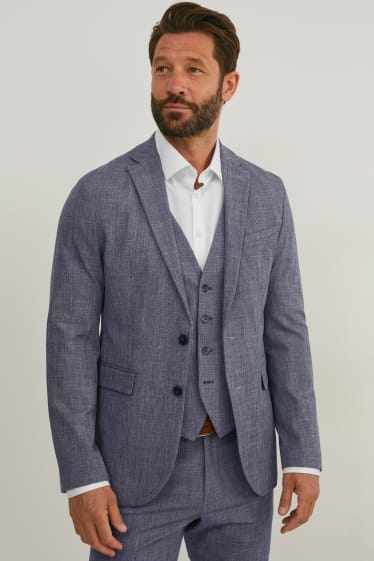 Hommes - Veste de costume - slim fit - Flex - LYCRA®  - bleu foncé-chiné