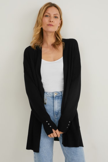 Dames - Gebreid vest - zwart