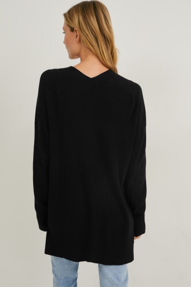 Dames - Gebreid vest - zwart