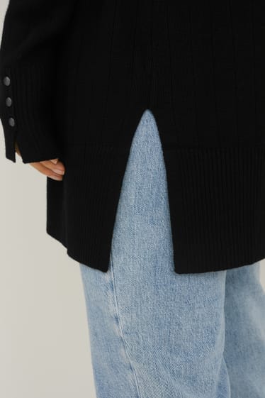 Dames - Gebreid vest - zwart