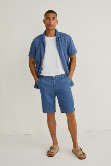 Herren - Jeans-Shorts - mit Hanffasern - jeansblau