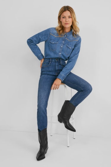 Damen - Jeansbluse - jeansblau