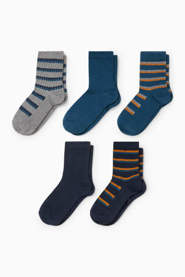 Kinderen - Set van 5 paar - sokken - donkerblauw