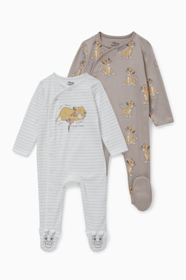 Babies - Multipack of 2 - The Lion King - baby sleepsuit - white