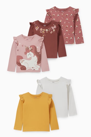 Children - Multipack of 5 - long sleeve top - pale pink