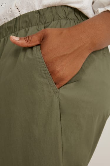 Femei - Pantaloni - talie medie - tapered fit - verde închis