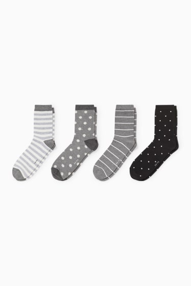 Femmes - Lot de 4 paires - chaussettes - gris clair chiné