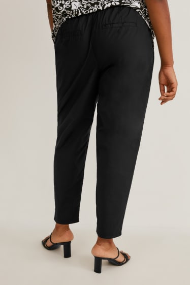 Dámské - Kalhoty - mid waist - tapered fit - černá