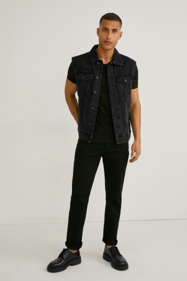 Men - Denim waistcoat - denim-dark gray