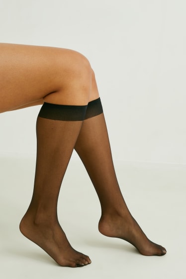 Mujer - Pack de 3 - medias hasta la rodilla - 15 DEN - negro