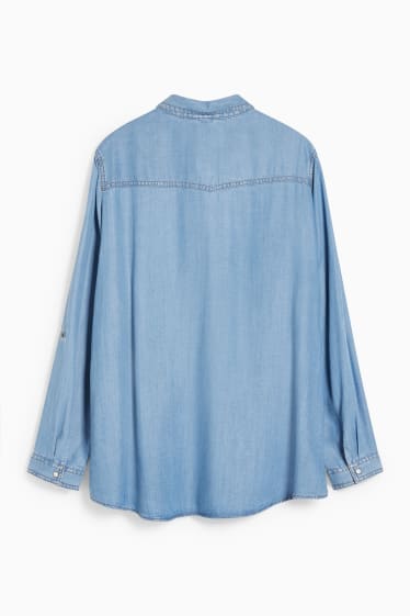 Women - Blouse - denim-light blue