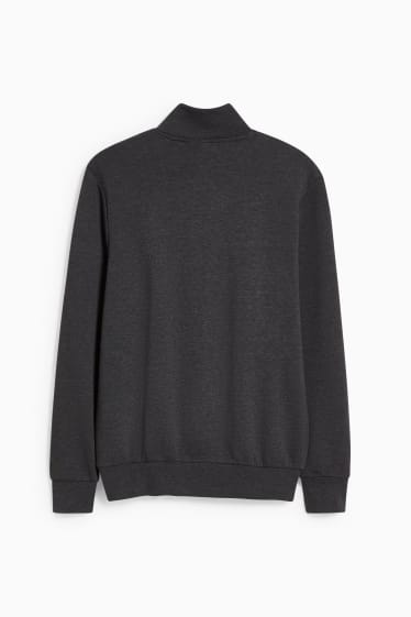 Hommes - Sweat zippé - gris chiné